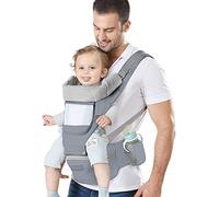 Azeekoom Porte Bébé Ergonomique, Porte-bébé Ventraux Dorsaux,avec Siège à Hanche, Coton Léger et Respirant, Réglable pour les Bébés et les Enfants de 0 à 48 Mois (3,5 à 25 kg)