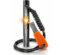 aZengear Pierre à Feu de Survie - Barre Magnésium, Allume-feu de Camping en Acier et Silex 10 x 100 mm Ferro Rod, Paracord, kit de Survie extérieur étanche
