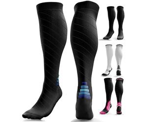 aZengear Chaussette de Compression Femme et Homme (20-30mmHg Classe 2) Bas de Contention Mollet pour Courir, de Voyage en Avion, Sport, Jambes Enflées, les Varices (L/XL)