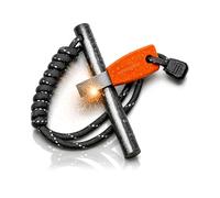 aZengear Kit Allume Feu Firesteel, Tige Ferrocerium Percée 10 x 1 cm, Pierre à Feu Étanche pour Bushcraft, Camping, Randonnée et Kit de Survie d’Urgence