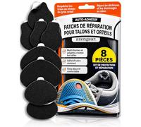 aZengear Kit Réparation Talon Chaussure & Protection Trou Gros Orteil : Autocollant, Adhésif Fort, Anti-Déchirure, Daim Doux, 4 Paires Multi-Taille pour Baskets, Bottes, Talons Hauts