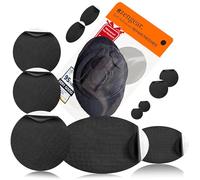 aZengear Patchs de Réparation Auto-adhésifs - Tissu Polyester Imperméable Résistant à la Déchirure pour Veste en Duvet, Blouson, Combinaison de Ski, Chaussures, Tente (Noir)