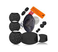 aZengear Patchs de Réparation Auto-adhésifs - Tissu Polyester Imperméable Résistant à la Déchirure pour Veste en Duvet, Blouson, Combinaison de Ski, Chaussures, Tente (Noir)