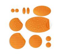 aZengear Patchs de réparation de doudoune | Prédécoupés, autocollants, imperméables, résistants aux déchirures en nylon pour fixer des trous dans les vêtements (11 pièces, Orange Doré)