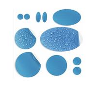 aZengear Patchs de réparation de doudoune | Prédécoupés, autocollants, imperméables, résistants aux déchirures en nylon pour fixer des trous dans les vêtements (11 pièces, Bleu Ciel)