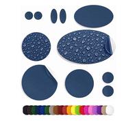 aZengear Patchs de réparation de doudoune | Prédécoupés, imperméables, résistants aux déchirures en nylon pour fixer des trous dans les vêtements (11 pièces, Bleu foncé)