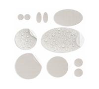 aZengear Patchs de réparation de doudoune | Prédécoupés, autocollants, imperméables, résistants aux déchirures en nylon pour fixer des trous dans les vêtements (11 pièces, Blanc Pierre)