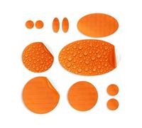 aZengear Patchs de réparation pour doudoune | Prédécoupés, autocollants, doux, indéchirables, en nylon indéchirable pour fixer les trous dans les vêtements, pantalons de ski (11 pièces, Orange)