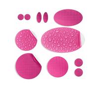 aZengear Patchs de réparation pour doudoune | Prédécoupés, autocollants, doux, imperméables, en nylon indéchirable pour fixer les trous dans les vêtements, pantalons de ski (11 pièces, Rose Foncé)