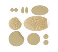 aZengear Patchs de réparation de doudoune | Prédécoupés, autocollants, imperméables, résistants aux déchirures en nylon pour fixer des trous dans les vêtements (11 pièces, Beige)