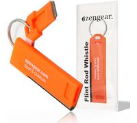 aZengear Sifflet de Survie avec Pierre à feu et Porte-clés - Bruant, sans Paille, Léger, Fin pour Urgence, Randonnée, Sauvetage, Sécurité, Promenade du Chien, EDC (Orange Sombre)