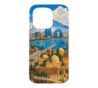 AZERBAÏDJAN, réinventé artistiquement par #LeoPepeDesign Coque pour iPhone 15 Pro