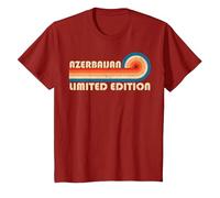 Azerbaijan Country Travel Vacation Souvenir T-Shirt, Enfant, Canneberge, 4 Ans