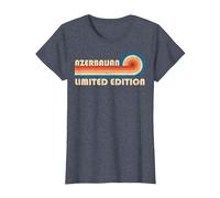 Azerbaijan Country Travel Vacation Souvenir T-Shirt, Femme, Bleu Chiné, S