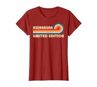 Azerbaijan Country Travel Vacation Souvenir T-Shirt, Femme, Canneberge, XS
