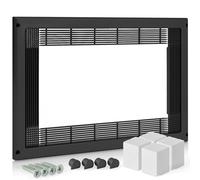 AZERODESIGN - Cadre pour Micro-Ondes 40 x 60 cm - Épaisseur 22 mm - Avec Vis, Couvercles Décoratifs et 4 Chevilles en Polyéthylène - Noir - Enjoliveur - Grille