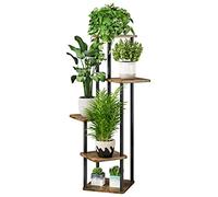 AZERPIAN Support pour plantes d'intérieur à 5 niveaux en métal pour plusieurs plantes, support de fleurs d'angle pour terrasse, jardin, salon, balcon, chambre à coucher, noir
