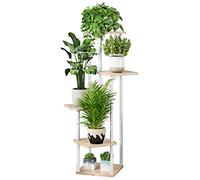 AZERPIAN Support pour plantes d'intérieur à 5 niveaux en métal pour plusieurs plantes, supports de fleurs d'angle pour terrasse, jardin, salon, balcon, chambre à coucher, noir (5 niveaux, blanc)