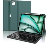 AZERTY French AZERTY Keyboard Case for iPad Air 13 Inch M3/M2 2025/2024, Detachable Magnetic Bluetooth Keyboard for iPad Air 13-Inch 2025/2024, Dark Green