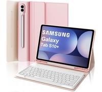 AZERTY French AZERTY Keyboard for Samsung Galaxy Tab S10 Plus 12.4 Inch 2024, Magnetic Detachable Bluetooth Keyboard for Samsung Tab S10 Plus 12.4 Inches, Pink