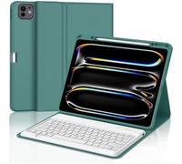 AZERTY French Keyboard Case for iPad Pro 13 Inch (M4) 2024, Detachable Magnetic Bluetooth Keyboard for iPad Pro 13, Dark Green