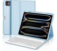 AZERTY French Keyboard Case for iPad Pro 13 Inch (M4) 2024, Detachable Magnetic Bluetooth Keyboard for iPad Pro 13, Sky Blue