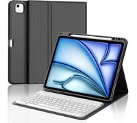 AZERTY Keyboard Case for iPad Air 13 Inch M3/M2 2025/2024, French AZERTY Detachable Bluetooth Keyboard with Pen Slot for iPad Air 13 Inch, Black