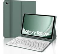 Azerty Keyboard Case For Samsung Galaxy Tab A9+ 2023 11-Inch, French Azerty Detachable Bluetooth Keyboard For Samsung Galaxy Tab A9 Plus 11 Inch 2023, Dark Green
