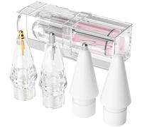 AZF Embouts de rechange améliorés pour Apple Pencil Pro/USB-C/2{^>e<^} génération/1ère génération (avec boîte de rangement rétractable), embouts de rechange en métal mélangé résistant à l'usure pour