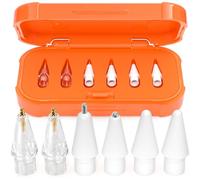 AZF Embouts de Rechange pour Stylet Apple Pro/USB-C/2(^>e<^) génération/1ère génération avec boîte de Rangement, Embouts de Crayon de Rechange en métal mélangé résistant à l'usure pour iPad (Orange)