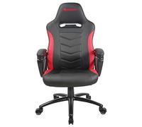 AZGENON - Siège Gamer Z100 - Mousse Haute Densité 30 kg/m3 - Similicuir - Réglable en Hauteur - Assise Inclinable jusqu'à 20° 52 x 51 cm - Châssis Métal - Poids Max 120 kg - Garanti 2 ans - Noir/Rouge