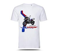 AZgraphishop T-shirt avec graphique R 1250 GS ADV Rallye Moto Style TS-BM-006, Blanc, XL
