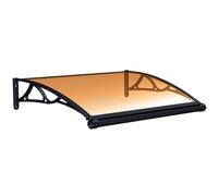 AZHANGYB Auvent VoûTé De Porte 80x130cm, Auvent De FenêTre avec Support Noir, Marquise en Polycarbonate Transparent, Porte RéSistante Toit Abri Protection Contre La Pluie Et UV