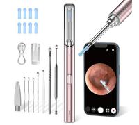 AZHE Otoscope Oreille Nettoyeur Camera 1920P HD, 6 LED | 7 accessoires pour iOS/Android. Nettoyage auriculaire avec caméra HD 1920P et 6 leds. Cure oreille précis et pratique（Rose）