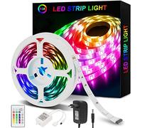 Azhien Bande 5 m RGB Bandes LED- 5050 bandes LED lumineuses avec télécommande 16 variations de couleur, 4 modes pour la maison, décoration de l'armoire, chambre à coucher, télévision