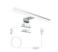 Azhien Lampe de miroir de salle de bain LED 5 W, blanc neutre 4000 K, applique murale 500 lm avec prise, montage 3 en 1, lampe de miroir de salle de bain, 30 cm, 230 V, 300 mm