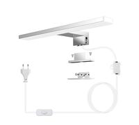 Azhien Lampe LED pour miroir de salle de bain - 5 W - Blanc froid - 6 500 K - 500 lm - Avec prise - Montage 3 en 1 - Lampe de miroir de salle de bain - 30 cm - 230 V - 300 mm