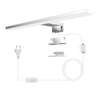 Azhien LED Miroir de Salle de Bain 10W, Blanc Neutre 4000K Lampe Murale Avec Prise, Montage 3 en 1, 40CM IP44 pour Armoire de Toilette, 230V, 400mm