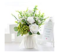 AZHKJKZH Centre Table Hydrangea/Berry Fleurs artificielles avec Vase en céramique for la mariée Mariage Faux Fleurs Set Décoration de Salon à Maison Décoration Maison(D)