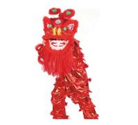 AZHKJKZH Danse du Dragon Et du Lion Tête De Danse du Lion, Accessoires Spectacle Nouvel an Chinois, Dragon for Les Sports Plein Air Spectacle Accessoires(Rot)