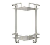 AZHKJKZH Étagère Salle Bain Panier De Douche Mural sans Perçage Étagère Coin Support Espace Aluminium Organisateur Douche(2 Story)