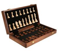 AZHKJKZH Jeu D'échecs International Jeu D'échecs en Bois Massif, Boîte De Rangement Pliante Haut De Gamme, Échiquier Spécial pour Jeu D'échecs Fêtes Activités Familiales(39cm)