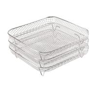 AZHKJKZH Panier À Friture Ensemble de 3 grilles carrées empilables for friteuse à air Panier À Copeaux