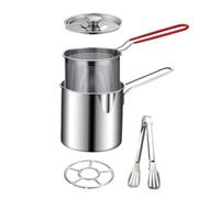 AZHKJKZH Panier À Friture Friteuse en acier inoxydable avec poignée et panier-filtre Panier À Copeaux