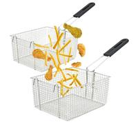 AZHKJKZH Panier À Friture Panier à friture 2 pièces for et Service d'aliments avec poignée en Caoutchouc Panier À Copeaux