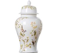 AZHKJKZH Pot À Gingembre Décoratif Pot De Gingembre en Céramique Blanche avec Couvercle Pots Porcelaine Décoratifs Traditionnels Chinois Temple Couvercles Thé Caddy(25 * 45cm)