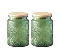 AZHKJKZH Pot De Stockage Bocal en Verre Vintage avec Couvercle Hermétique for Table Conservation Et Stockage(Grün)