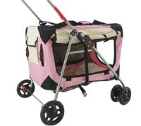 AZHKJKZH Poussette Pliable Poussette De Voyage pour Chat Et Animal Compagnie, avec roulettes, Pliable, pour Chien, Comprend Un Lit Super Doux, Fenêtres Ventilées pour Animal Domestique(B)