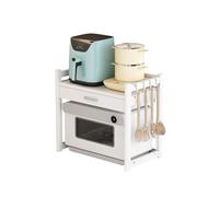 AZHKJKZH Support Micro-Ondes Support De Cuisine for Micro-Ondes, Comptoir Domestique, Double Couche avec Tiroir, Rangement Réglable for Four Et Friteuse À Air Meuble Cuisine(White,50cm)