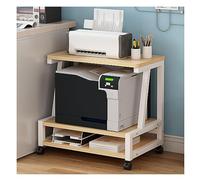 AZHKJKZH Table de rangement mobile pour imprimante - Chariot multicouche - Étagère de finition pour imprimantes, télécopieurs - Noyer + blanc - 48 x 30 x 52 cm